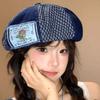 Korean Patch Splicing Beret Vintage Painter Cap Casual Denim Berets  Summer and Autumn