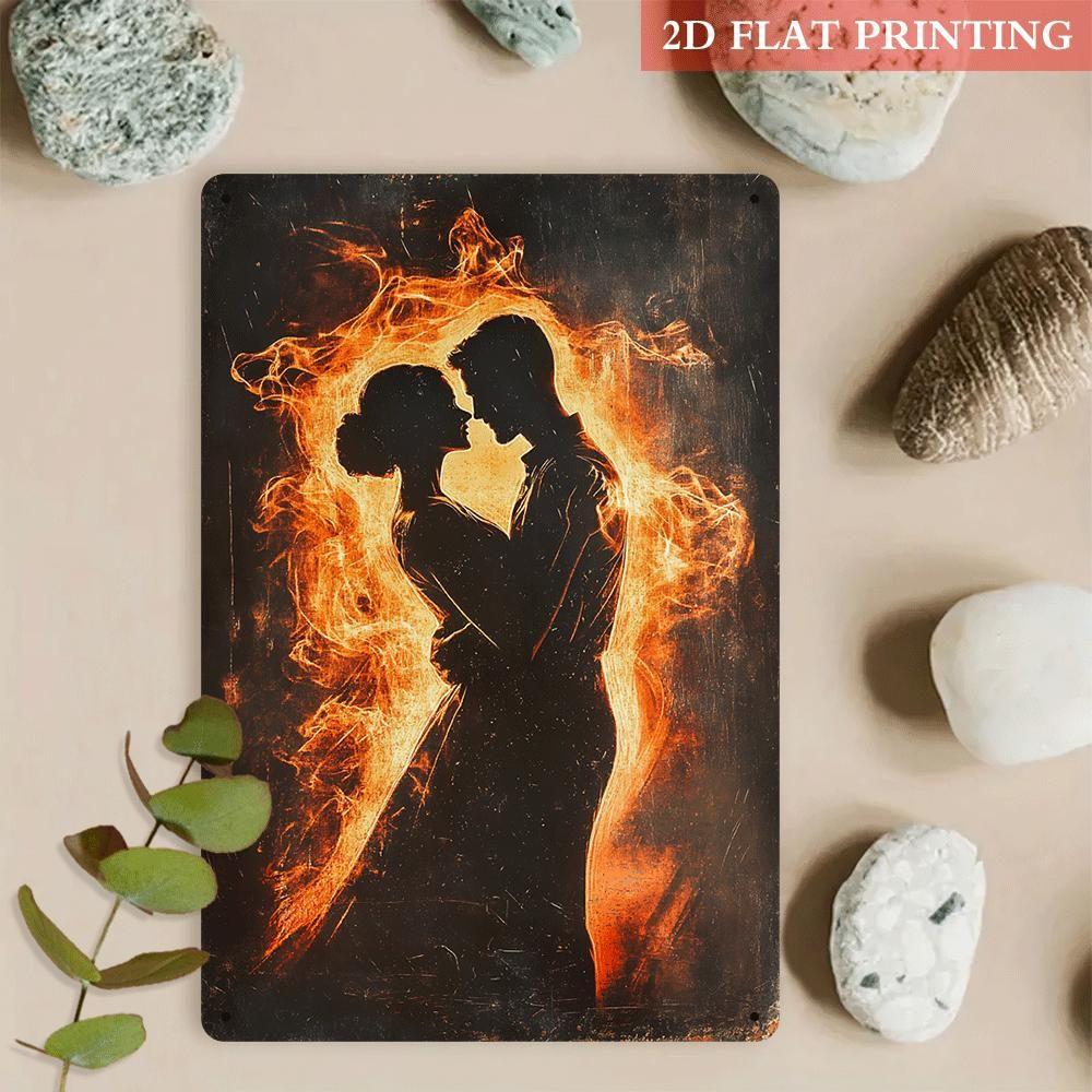 

Vintage Valentine s Day Metal Decorative Painting Gift for Couples Bedroom Living Room Cafe
