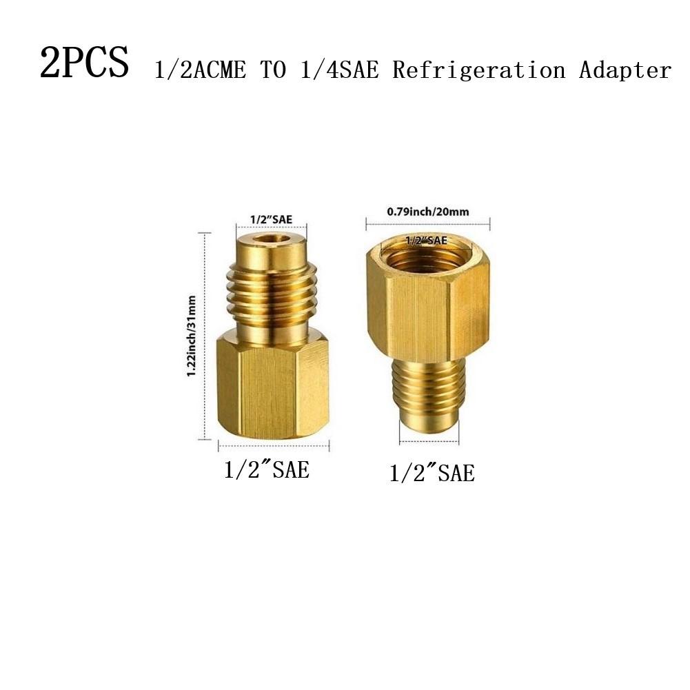 Adapter R410A 1/4 SAE Quick Connector To 1/2 ACME 1/2 ACME To 1/4 SAE Connector