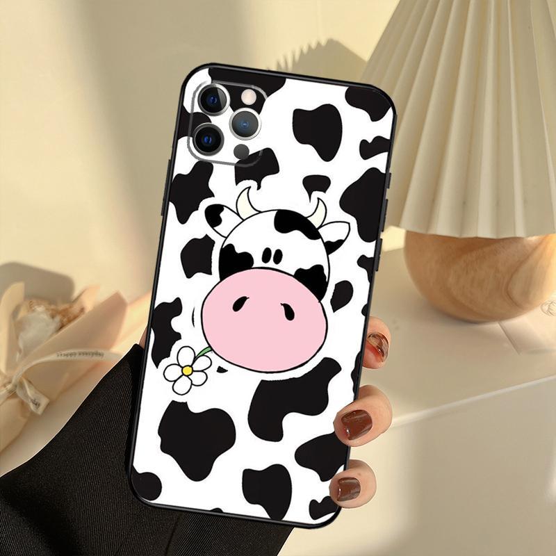 Cut Cow Phone Case For iPhone 15 14 13 12 11 16 17 Pro Max 13 mini 15 16 Plus 16e 17 Air Cover Funda