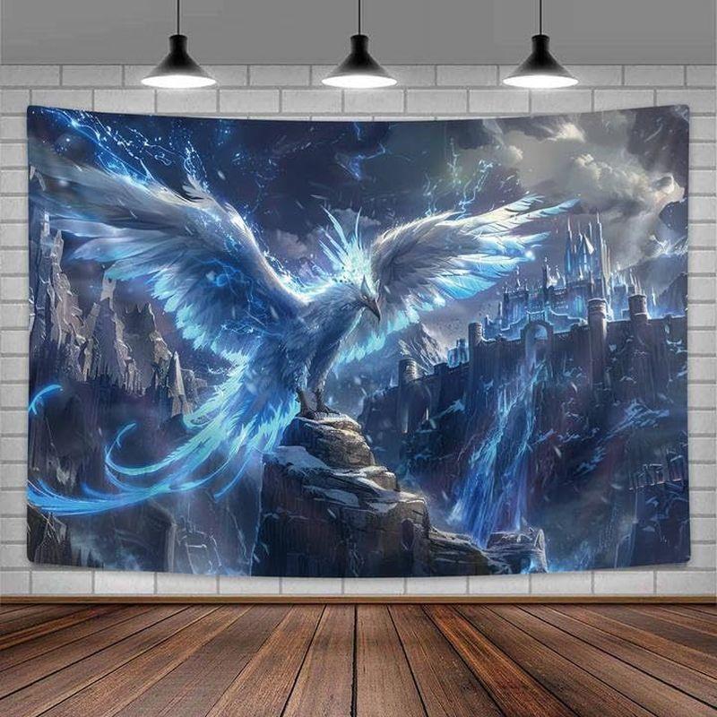 Eagle Sky Galaxy Landscape Tapestry, Polyester Nature Aesthetic Wall Hanging, Bedroom Dorm Room Home Decor, Gift