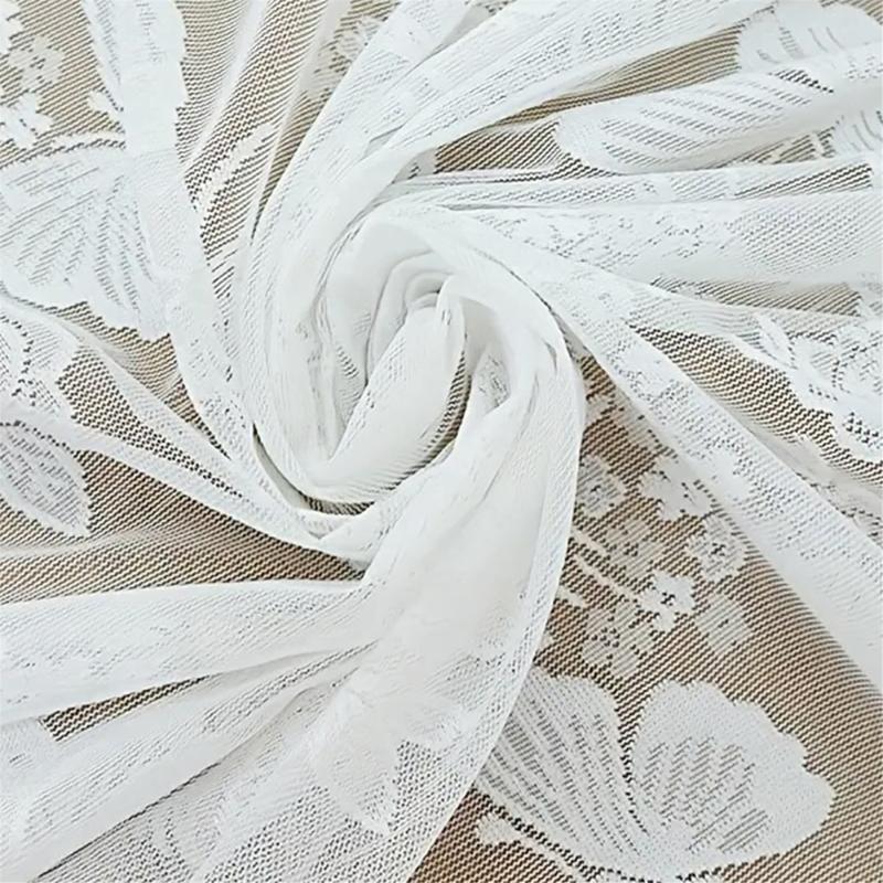 Translucents Laces Short Valance with Florals and Butterfly Design for Bedroom Living Room Dining Room Window
