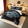Futuristic Lion Illustration with Geometric Design Bedding Set (1 Duvet Cover, 2 Pillowcases, Duvet Not Included).