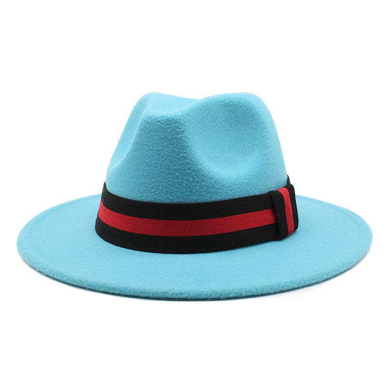 Ji Nan Ladies Black Wool Jazz Hat Big Eaves Hat Flat Edge Top Hat Czy-054