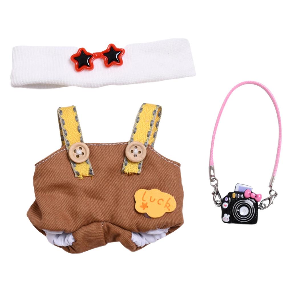 Doll Clothes Set 17cm Doll Accessories Love Heart Top Scarf Hat No Dolls