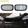 Gloss Black Carbon Style Front Kidney Double Slat Grill GrilleFor BMW X5 F15 X6 F16 X5M F85 X6M F86 Car Accessories