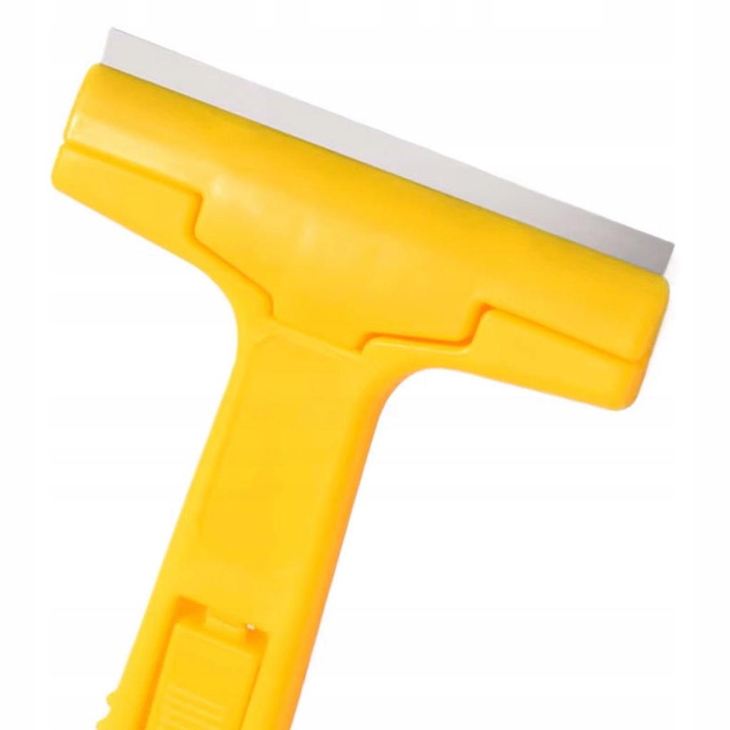 Scraper for removing stickers and adhesive labels, yellow, 16.5 cm
