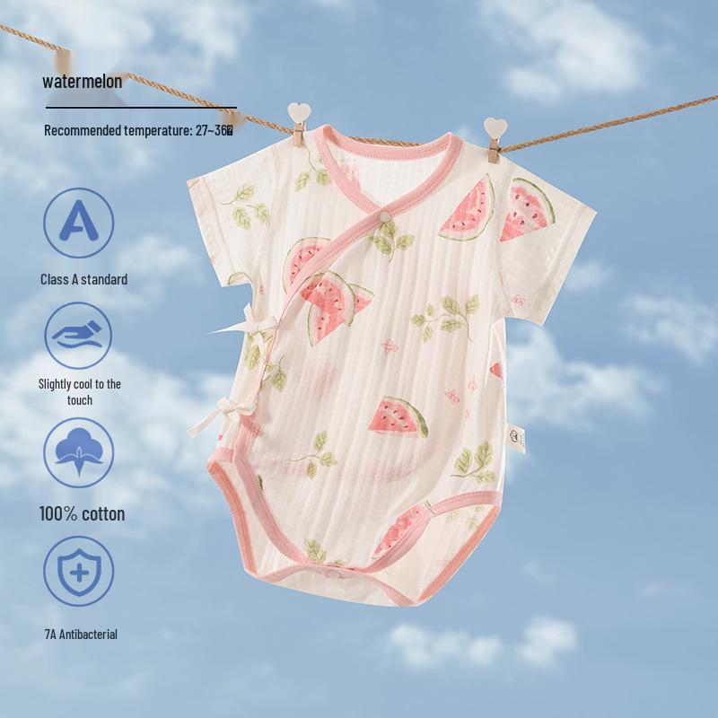 Ademende Zomer Katoen Baby Outfit: Lichtgewicht, Zweetabsorberend & Zacht voor 0-1 Jarigen