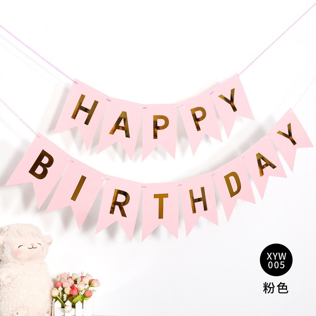 Grattis på födelsedagen Bronzing Svalstjärtsflagga Dekorativ Banner Festarrangemangstillbehör Grattis på födelsedagen Flagga