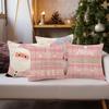 Festive Pink Christmas Pillowcases: Santa, Snowman, Merry Christmas & Christmas Eve Designs home room decoration