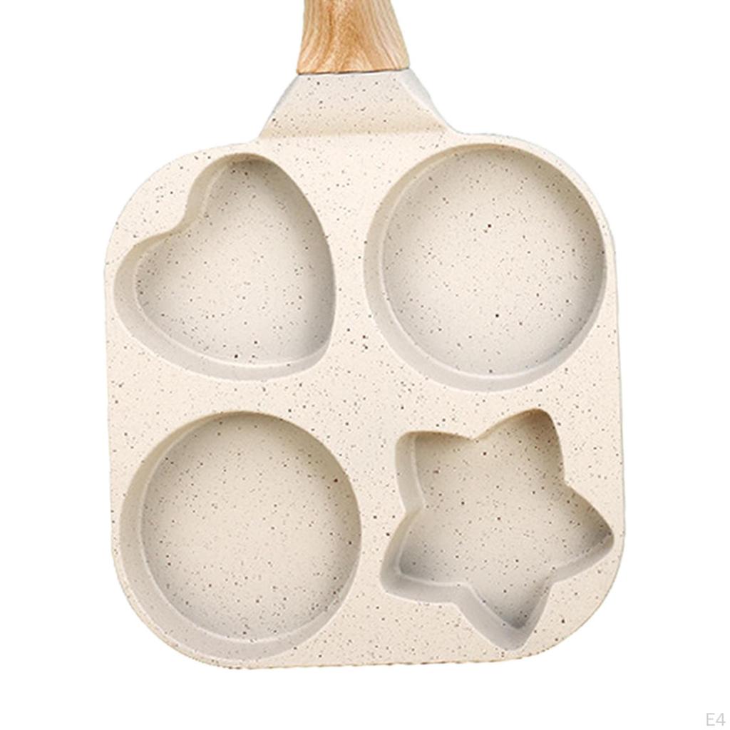 Tigaie cu grătar împărțit Arată cu ouă Vase antiaderență Omletă pentru clătite cu 4 găuri pentru gătit