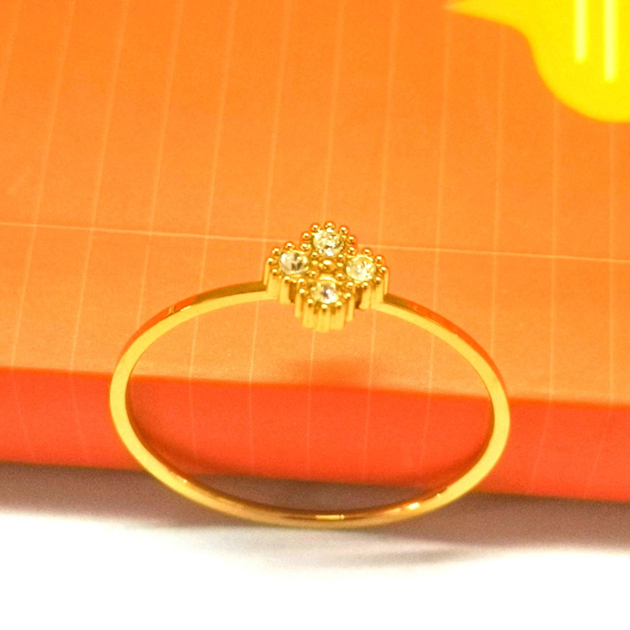 

Lucky Four-Leaf Clover Women s Diamond Ring - Forest Style Niche Design, Sparkling and Sweet. Size 8 золотой