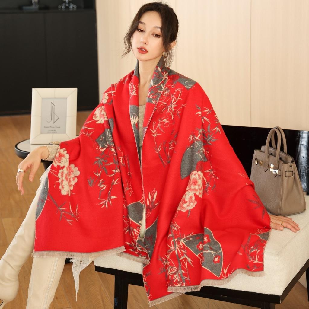 Print Cashmere Scarf Women Thick Warm Winter Blanket Female Luxury Quality Shawl Wrap Bufanda  Poncho Echarpe Pashmina