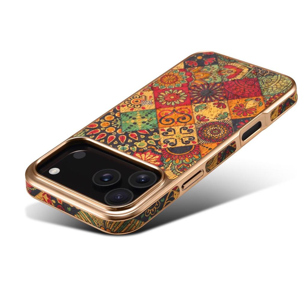 Denior Korkhülle für iPhone 17ProMax, Galvanisierte Schutzhülle mit Blumensprache für iPhone 17Air