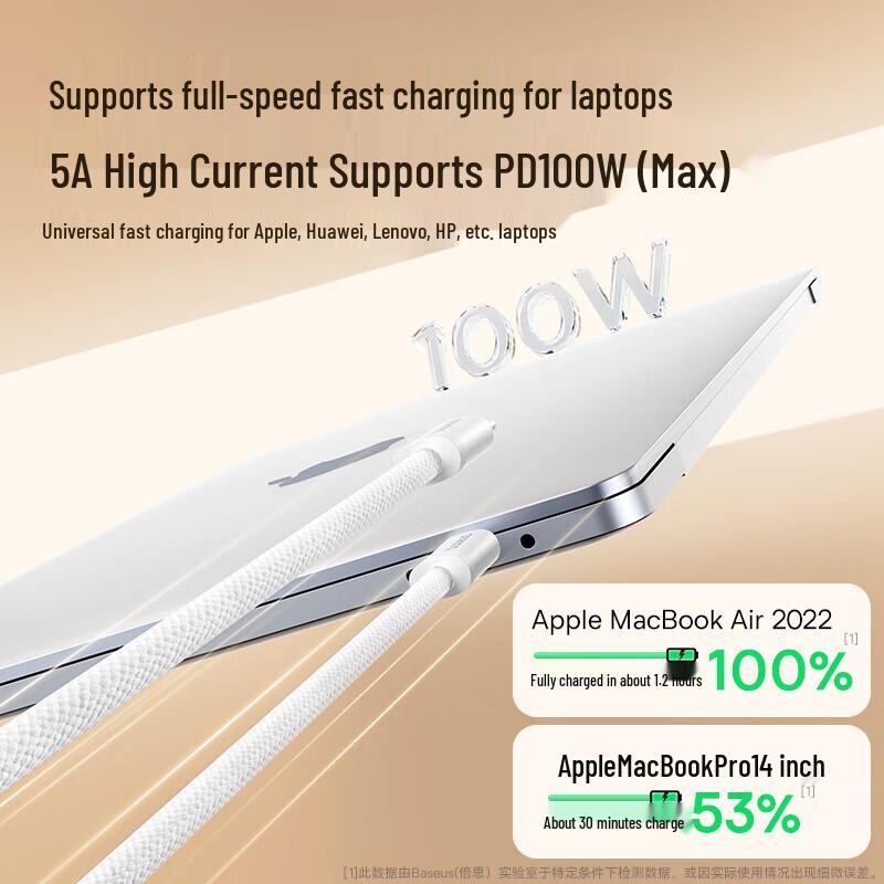 Baseus 100W USB-C To USB-C Fast Charging Braided Cable