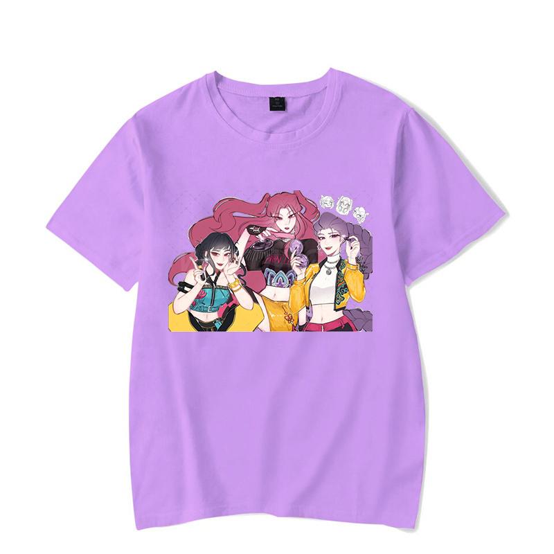 Women Crewneck Tshirt KPop Demon Hunters Graphic Rumi Tees Men Women Korean Anime Y2K Tops Funny KPop Demon Hunters Tshirts