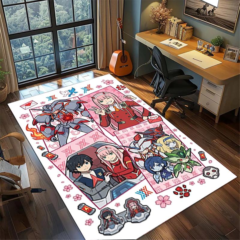 Washable Floor Mat DARLING in the FRANXX Large Area Rug Non Slip Carpet Gamer Room Decor—kwq14