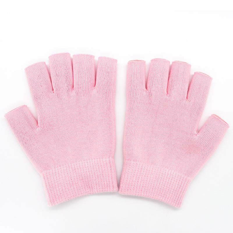 Reusable Cotton Gel Half-Finger Gloves For Deep Moisturizing Care Overnight Repair Treatment For Dry Cracked Hands Care Tool