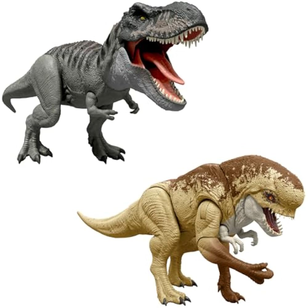 Mattel Jurassic World (JURASSIC WORLD) Hick and Bark T-Rex and Barking Distortus Rex 2 Body Set K...
