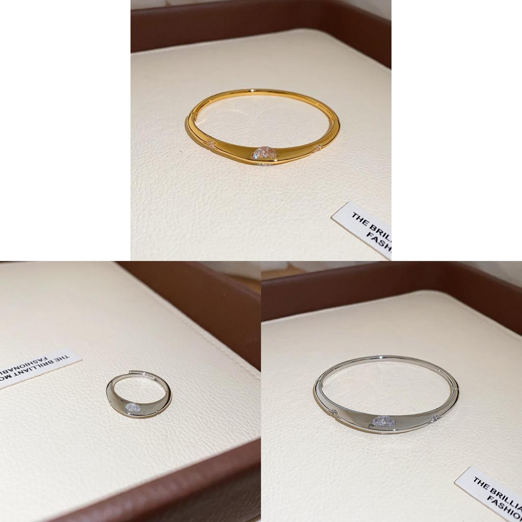 Vintage Zircon Circle Bracelet For Women With Silver And Gold Finish Stylish Jewelry Accessory