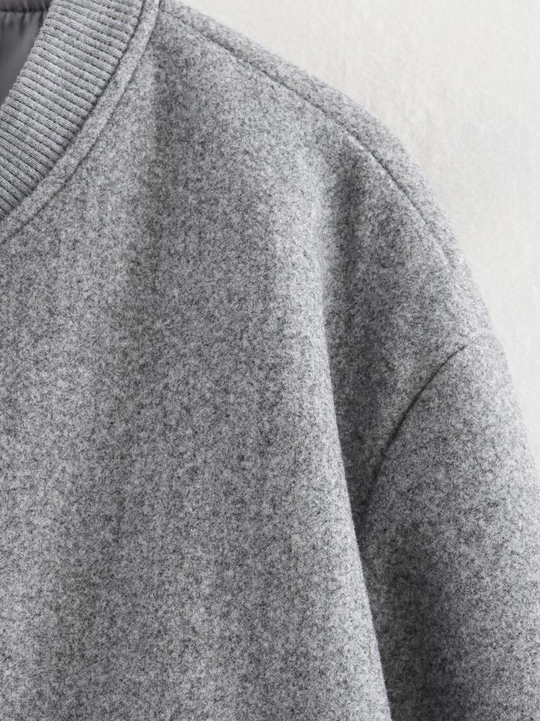 Women's 2024 Tweed Bomber Jacket - Long Sleeve, Casual, Autumn/Winter