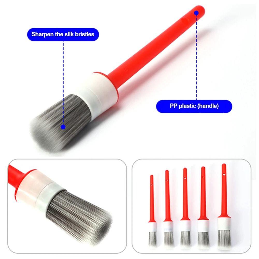 5Pcs XS-XL Car Cleaning Brush Washing Automotive Brushes Kit Auto Detail Tools  Exterior Interior