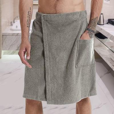Roupão de banho masculino, toalha de banho ajustável com cintura elástica, camisola com bolso para esportes ao ar livre, natação, academia, spa