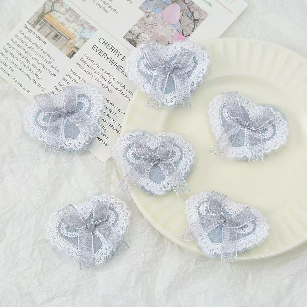 5Pcs/Lot Heart-Shaped Patch Bow Decoration Embroidered Patches Applique Clothing Patch Decoration