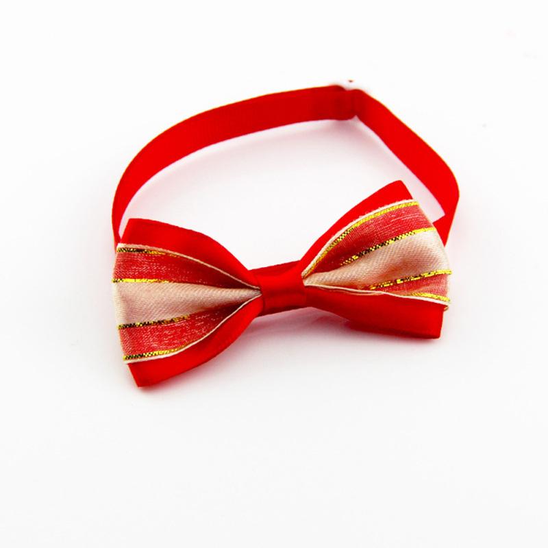 Pet Christmas Bowtie Collar Pet Neck Bows With Bell Pet Collars Accessories For Small Medium Dog Cat