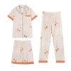 Three Sets of Pajamas Loungewear Women Cartoon Cute Casual Loungewear Cardigan Short Sleeve Short Trousers Large Size Loungewear