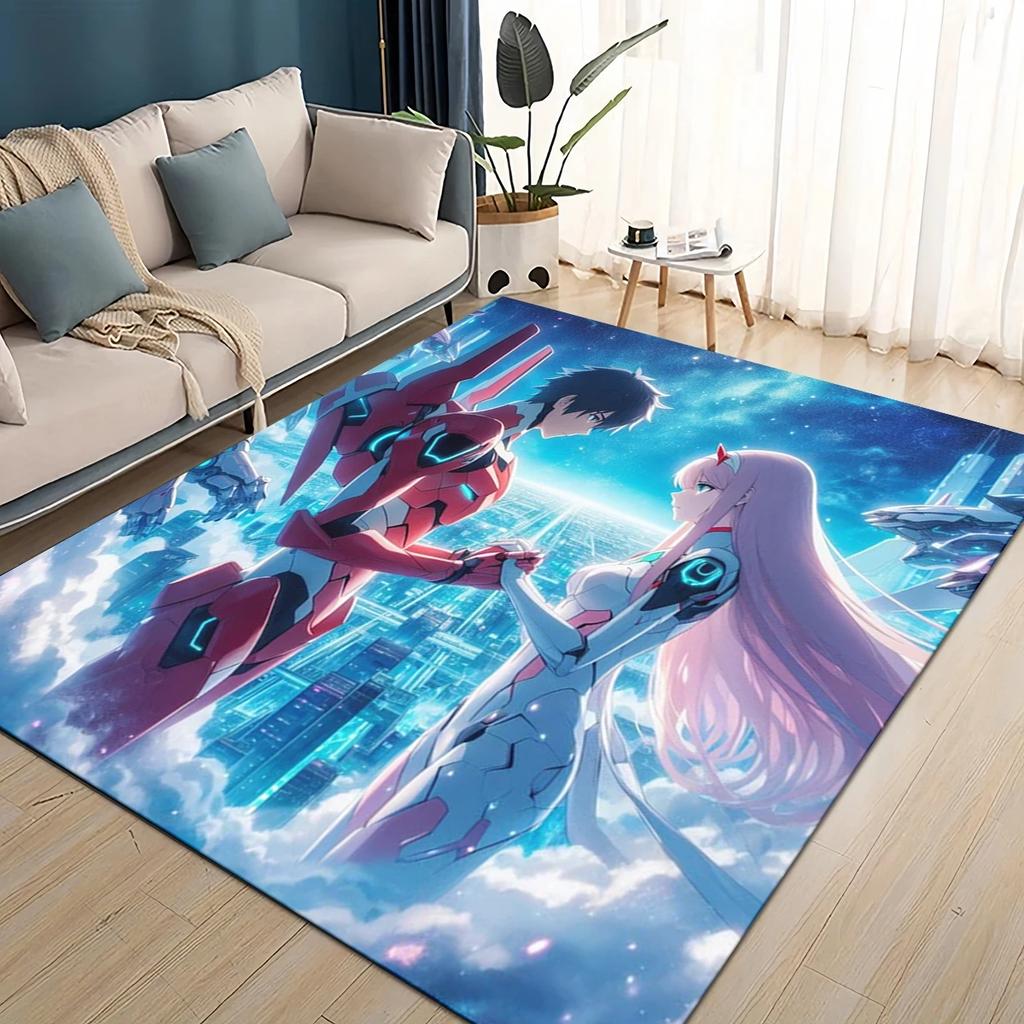 27 Style Cartoon Zero Two DARLING in The FRANXX Carpet Rug for Living Room Bedroom Home Sofa Decoration,Kids Non-slip Floor Mat