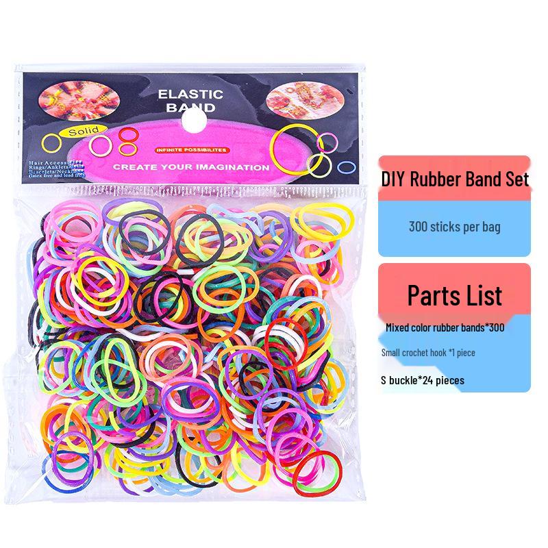 

300 разноцветных резинок в пакетиках для детских игрушек «Сделай сам» и радужных браслетов