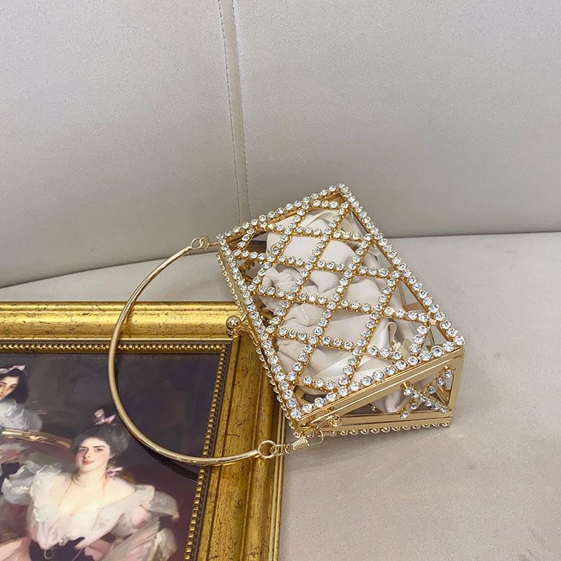 Top Brand Dinner Bags for Women Diamond Shoulder Bag Luxury Designer Crossbody Bag Fashionable Golden Satchel Ladies Bag Setf