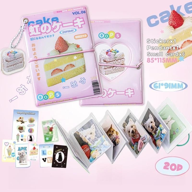 Kawaii Accordion Card Album Adorable Ice Cream PVC Photocard Album for 3 Inch Kpop Photo Japan Style Card Collection Books 2025