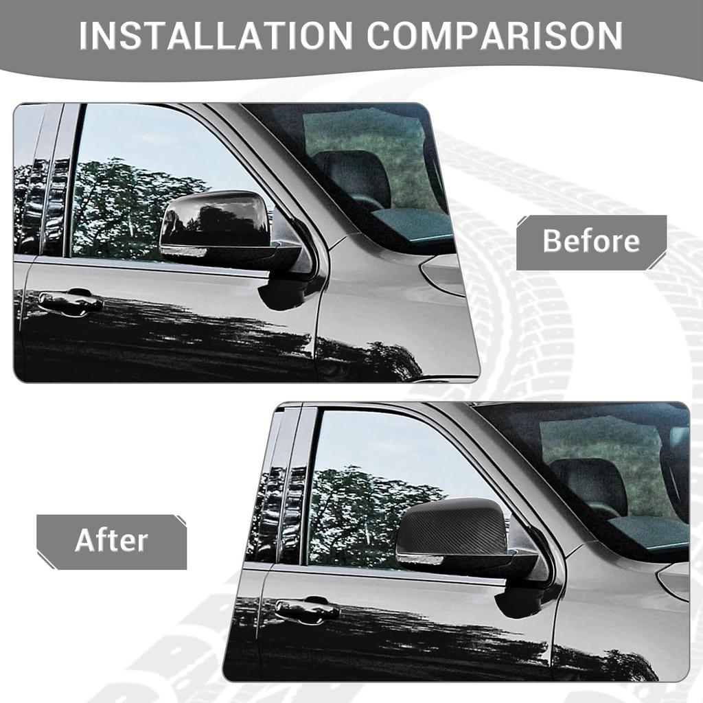 For Grand Cherokee Side Mirror Cover Trim for Jeep Grand Cherokee 2011-2020 for Dodge Durango 2011-Present Carbon Fiber Exterior Accessories 2pcs