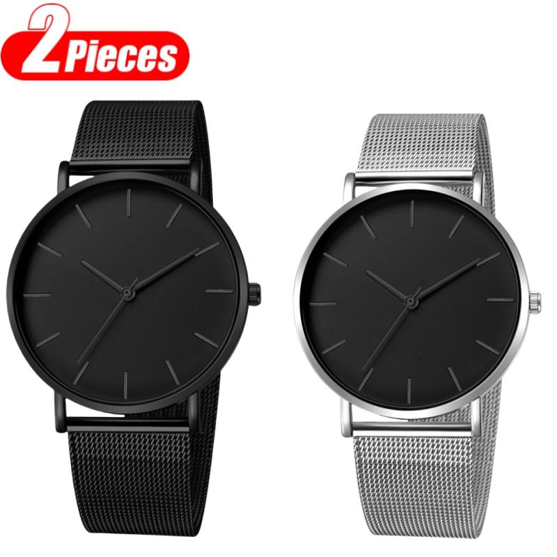 Fashion Ultra Thin Men Watches Simple Business Metal Mesh Belt Men's Quartz Watches Casual Male Wristwatch Clock Montre Homme
