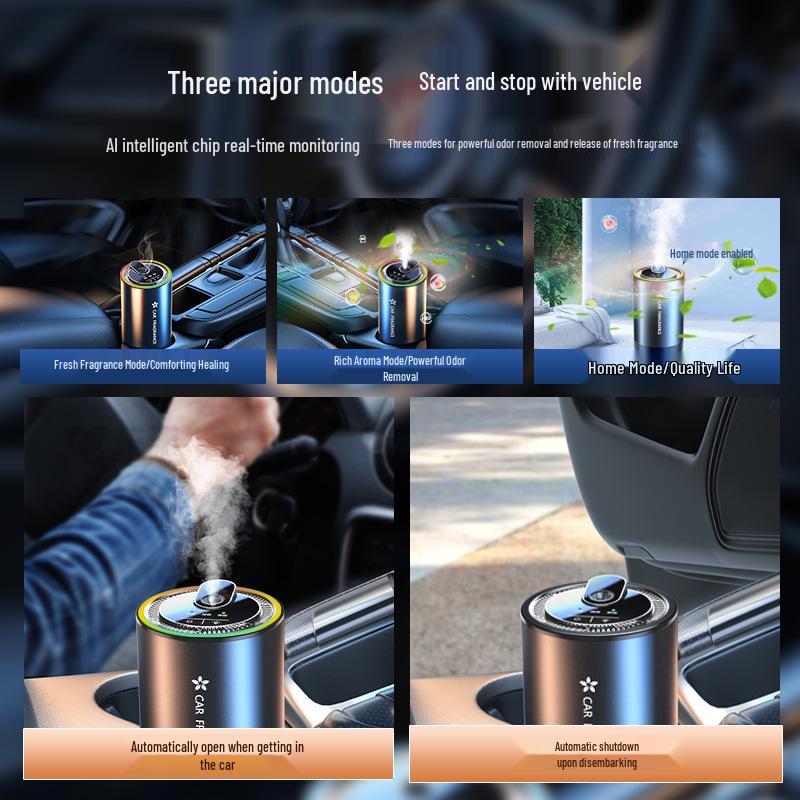 Starry Sky Smart Spray Diffuser: Seven-Color Light, Dual-Use Metal Car and Home Aroma Diffuser.