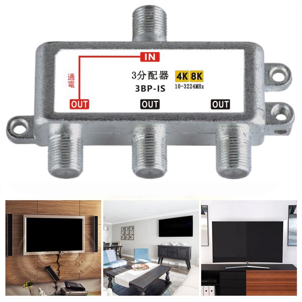 10-3224MHz 3 in 1 Satellite Splitter 3 Way TV Cable Signal Mixer 4K8K SAT/ANT Diplexer Satellite Separation RF Dropshipping