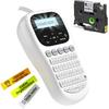 Label Maker Waterproof-Labels, Handheld Label Maker Machine with-Tape 12mm 0.47 Laminated White, Backlit Screen Multiple Fonts & Symbols, Portable