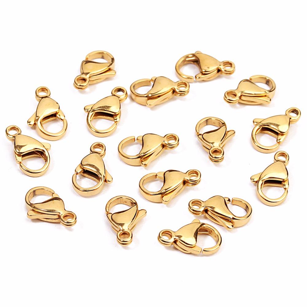 25pcs Stainless Steel Lobster Clasps Hooks End Clasps Connectors For Necklace Bracelet Jewelry Making Accessories Wholesale