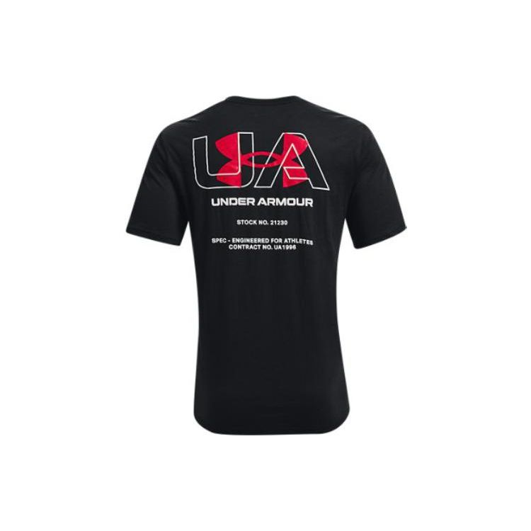 Under Armour Solid Color Logo Refreshing Breathable Comfortable Sweat-Absorbing Short Sleeve T-Shirt Men Tops Black 1366443-001