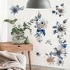 3D Floral Paper Blue and White Decoration for Living Room Bedroom Background Wall Decoration Stickers