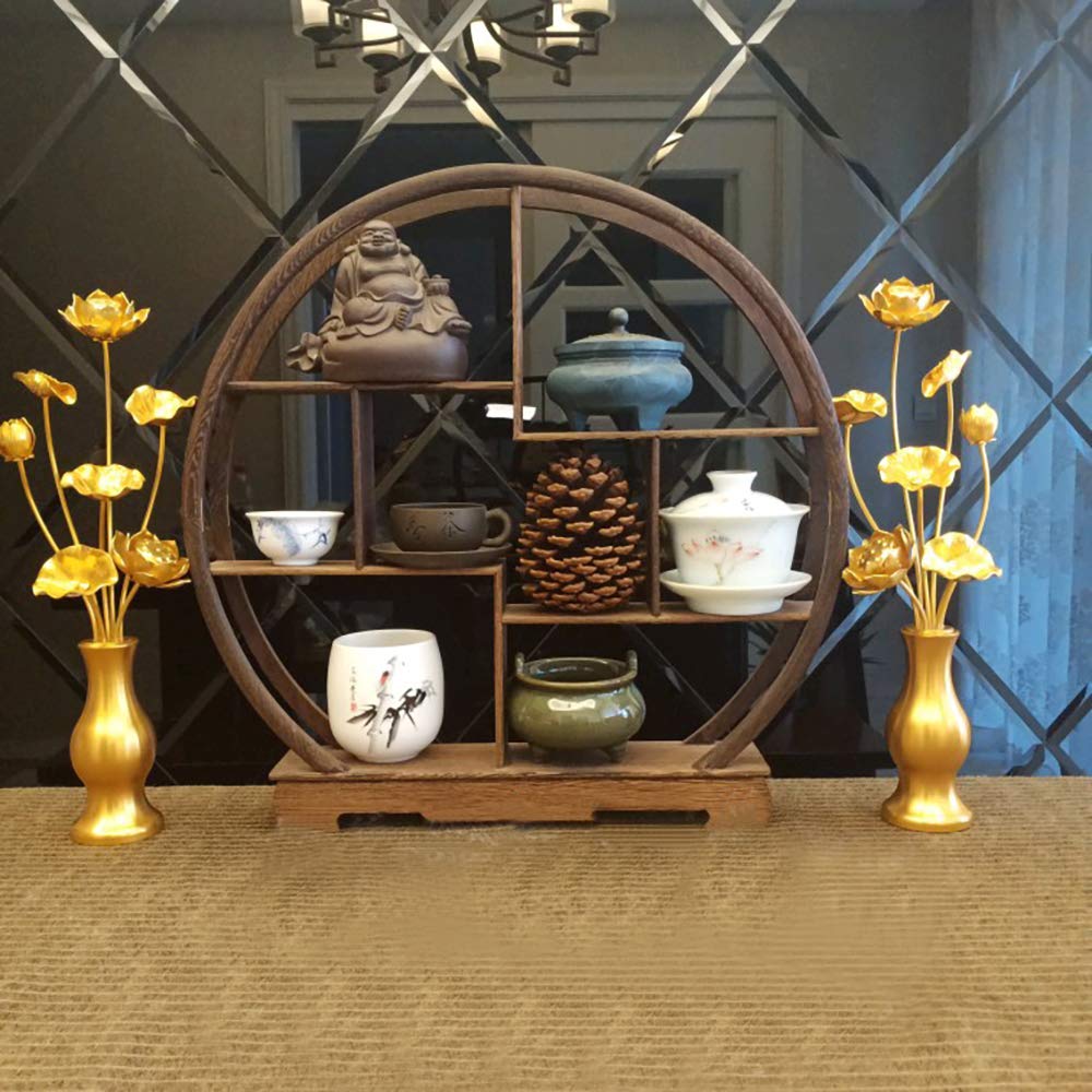 RAYWILL Tokohana Lotus Buddhist Flower Set, Obon Supplies, Lotus Flowers, Buddhist Altar Accessories, Set of 2, with Aluminum Vase, Left and Right,