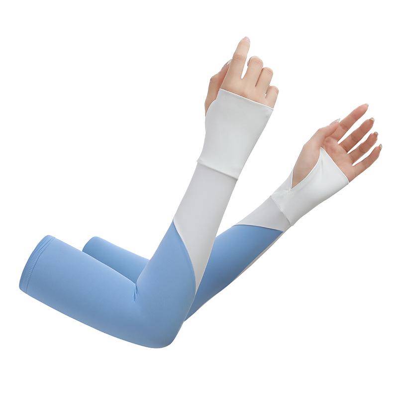 

Женские нейлоновые рукава без пальцев из ледяного шелка с защитой от УФ-лучей - Летняя защита от солнца и совместимые с сенсорным экраном. One Size