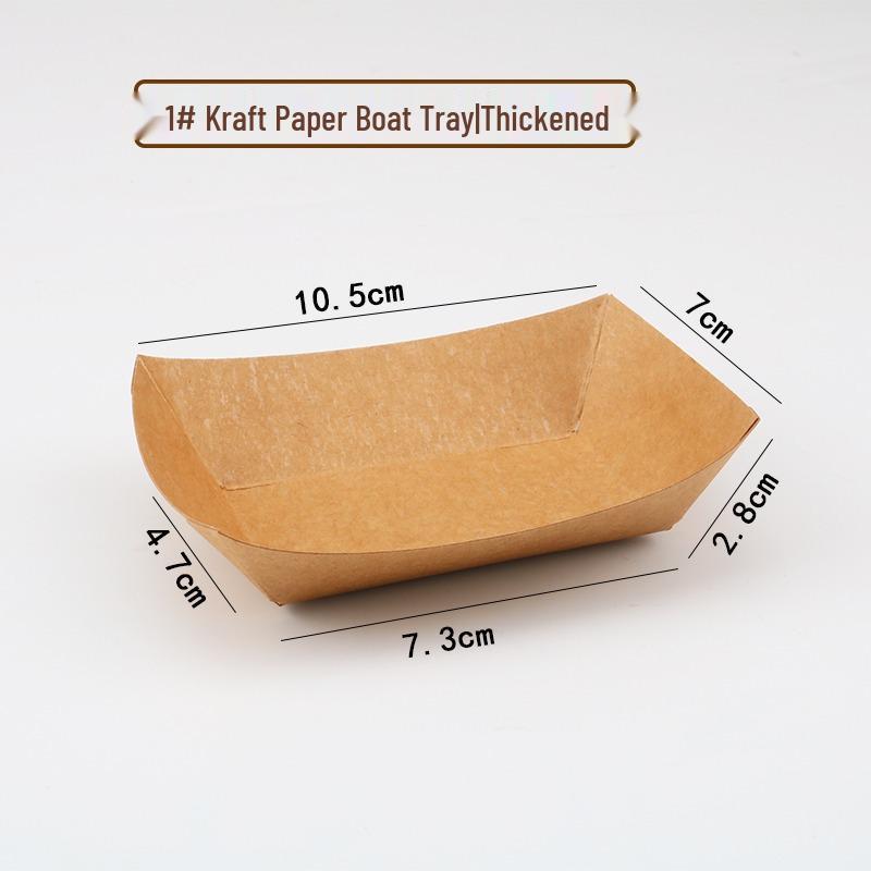 Sheng Bang Rong Chicken Popcorn & Fries Takeout Box - Fold-Free Kraft Paper Meal Box for Fried Chicken & Open Chicken Steak 50pcs