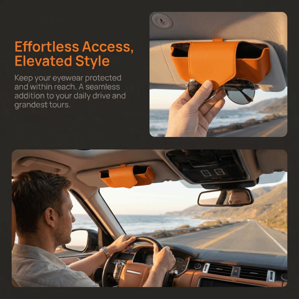 Magnetic Car Glasses Case Wear-Resistant Sunglasses Clip Auto Sun Visor Glasses Holder  Automobile
