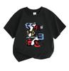 Kids Boys Girls Crew Neck Short Sleeve 100% Cotton T-Shirt, Casual Streetwear Graffiti Letter Printed Soft Breathable Summer Tee Top for Daily Wear