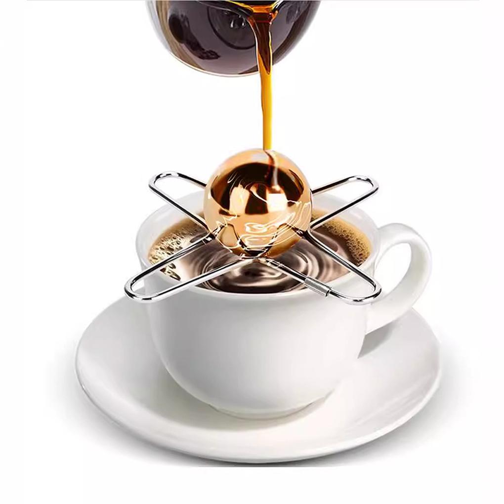 Coffee Lovers Stainless Steel Chilling Ball Premium Metal Ball And Coffee Ball For Chill With Cooling Ball Stand Ice