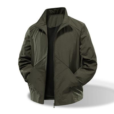 Neue Frühjahrs- und Herbst-Nylon-Outdoor-Jacke für Herren mit Stehkragen, Arbeitskleidung, Winddichte, Wasserdichte Jacke