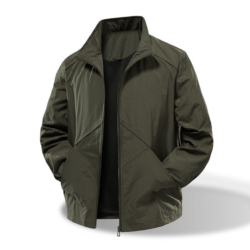 

New Spring and Autumn Nylon Outdoor Jacket Men s Stand-up Collar Work Clothes Windproof Waterproof Jacket M
